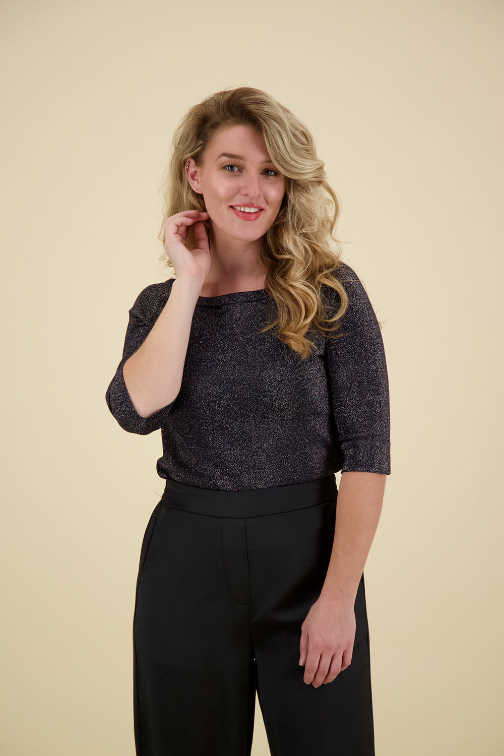 Vive La Femme Top Glitter Donkerblauw Vive La Femme Top Glitter Donkerblauw