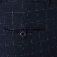 BRAM | Trousers with subtle check pattern Blauw