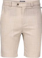 BRENTON | Shorts with subtle check Beige