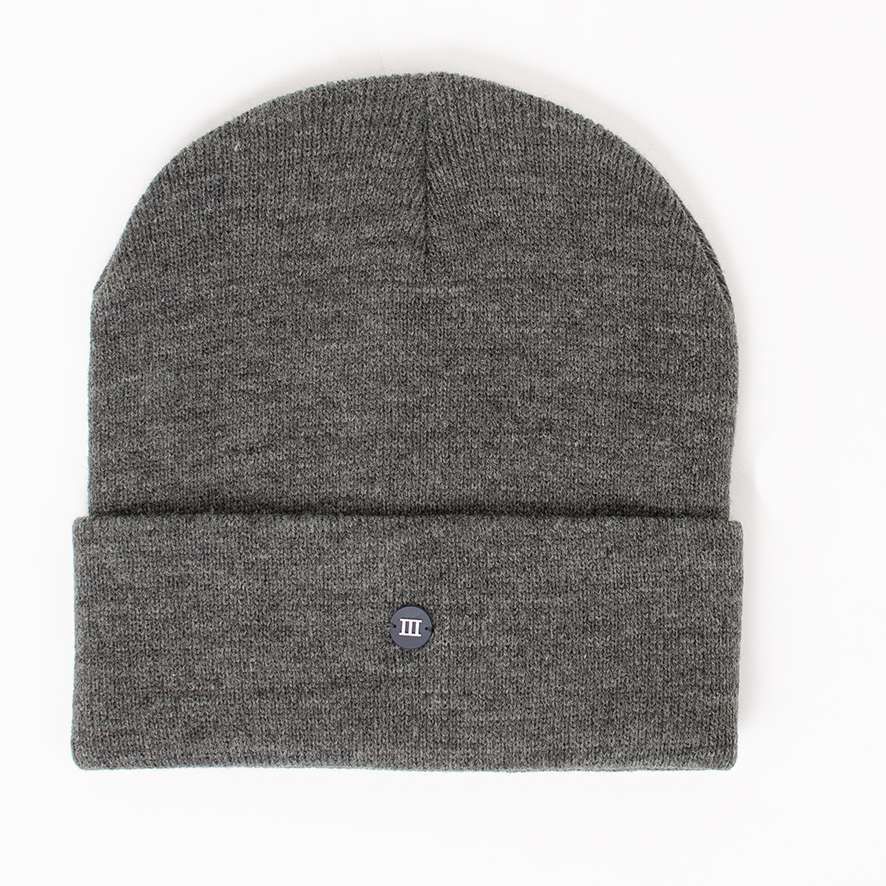 SVEN | Fine knitted hat with rubber logo III Grijs