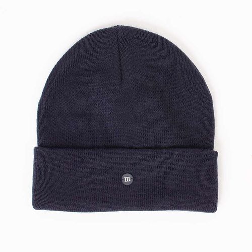 Tresanti SVEN | Fine knitted hat with rubber logo III Blauw