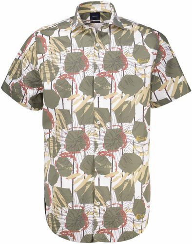 Tresanti BOAZ | Abstract shirt with leaf pattern Groen