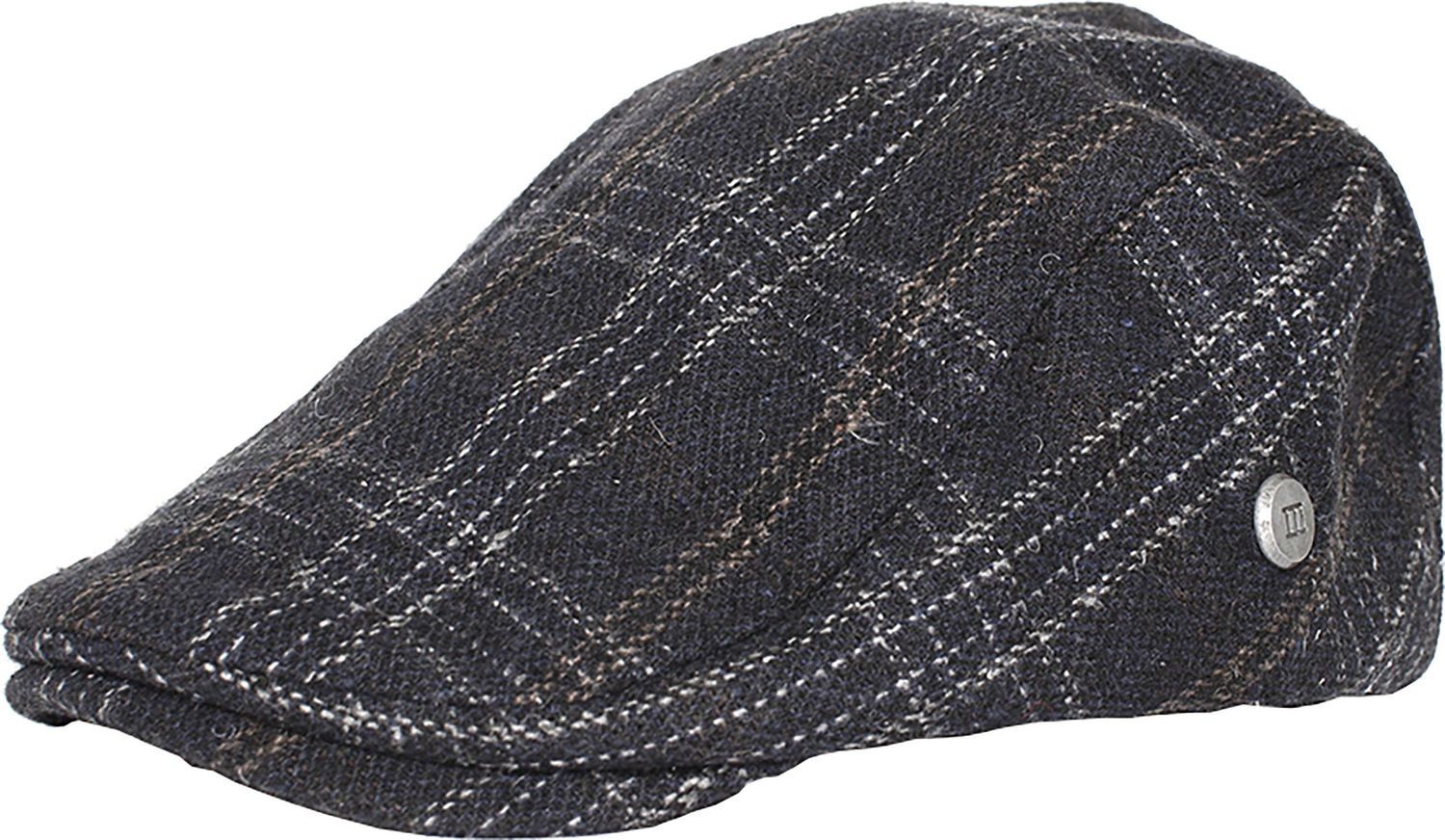 BITTI | Brushed check flatcap Blauw