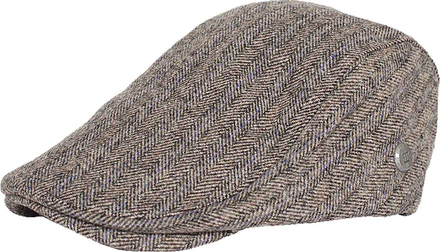 BONA | Flannel herringbone flatcap Bruin