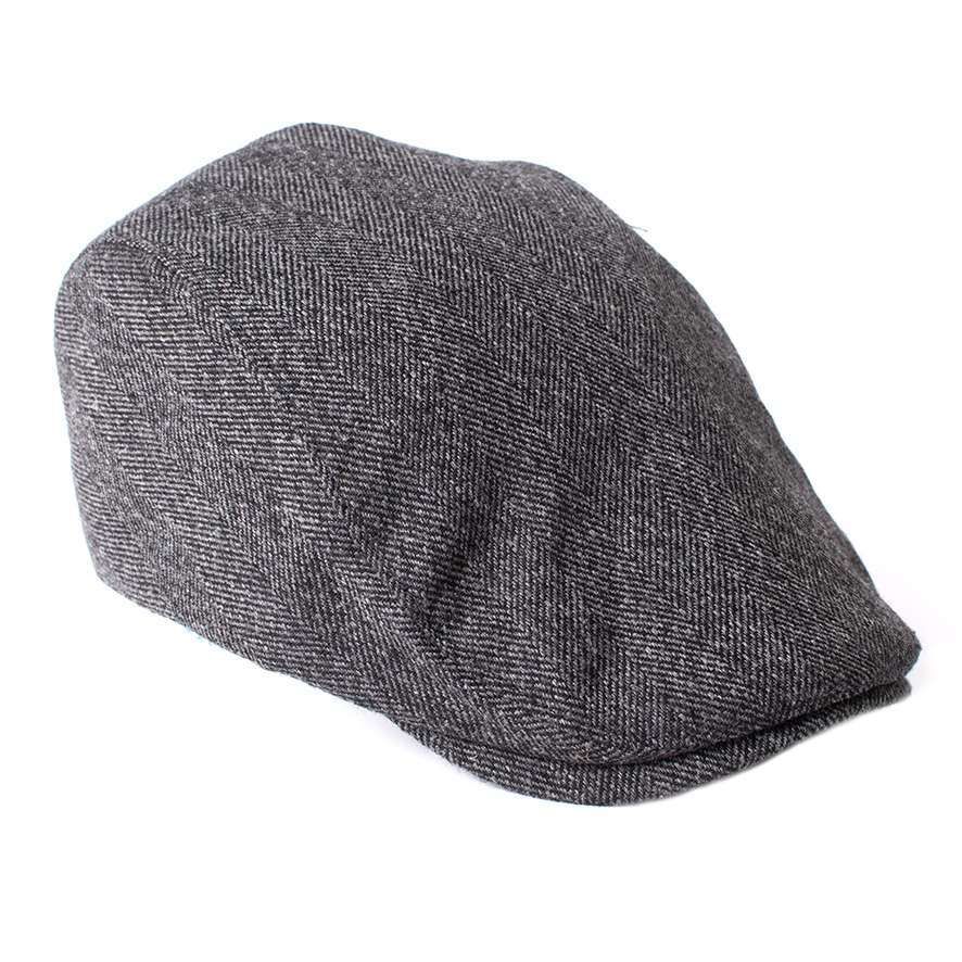 DERREN | Herringbone flatcap Grijs