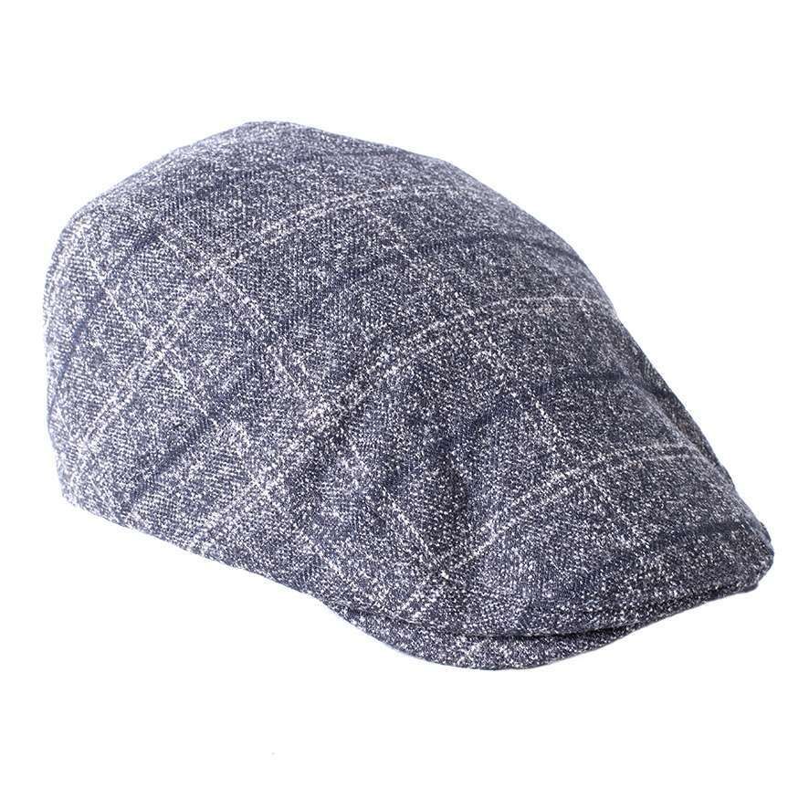 DOLAN | Melange check flatcap Blauw