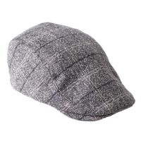 DOLAN | Melange check flatcap Grijs