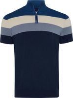 BRISTOL | Short sleeve pullover with zipper closur Blauw