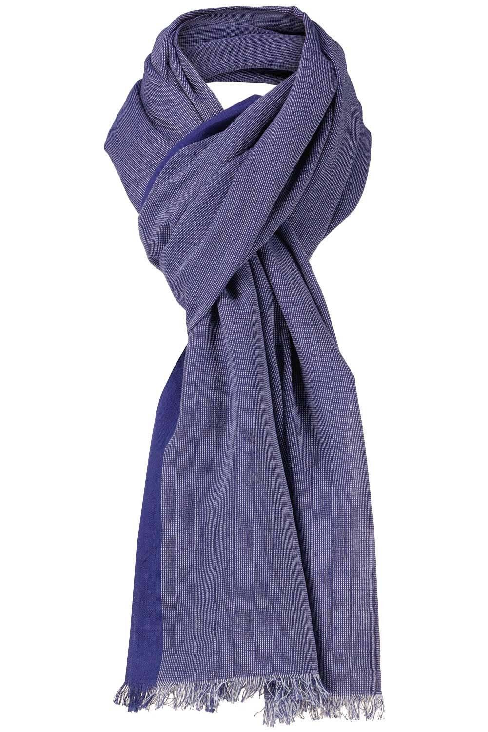 ABANO | Organic cotton scarf linen look Blauw