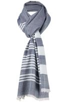 ARTURO |Organic cotton scarf with stripes Blauw