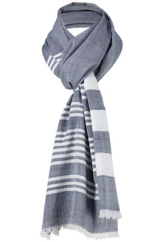 Tresanti ARTURO |Organic cotton scarf with stripes Blauw