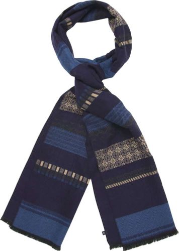Tresanti SEBO |  Double face viscose scarf stripe design Blauw