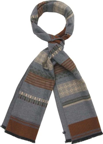 Tresanti SEBO |  Double face viscose scarf stripe design Bruin