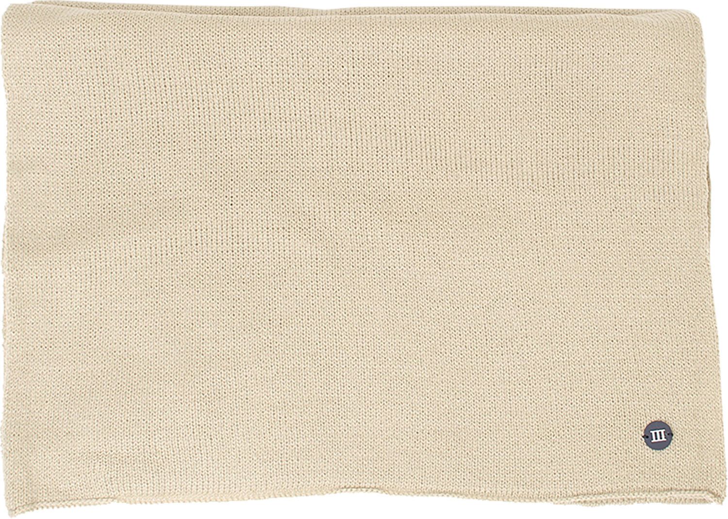 SNOW | Fine knitted scarf with rubber logo ||| Beige