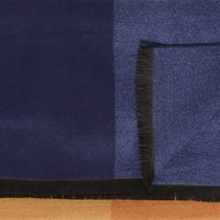 STIAN |  Double face viscose scarf check colour bl Blauw