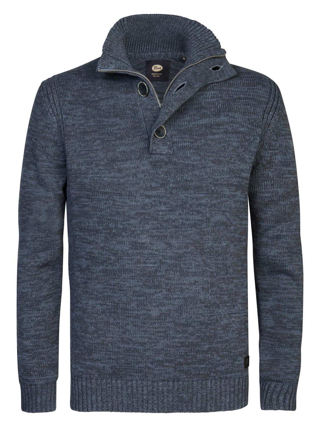 Petrol Trui Collar Blauw Petrol Trui Collar Blauw