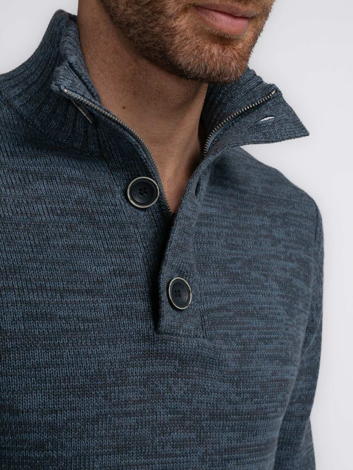 Petrol Trui Collar Blauw Petrol Trui Collar Blauw