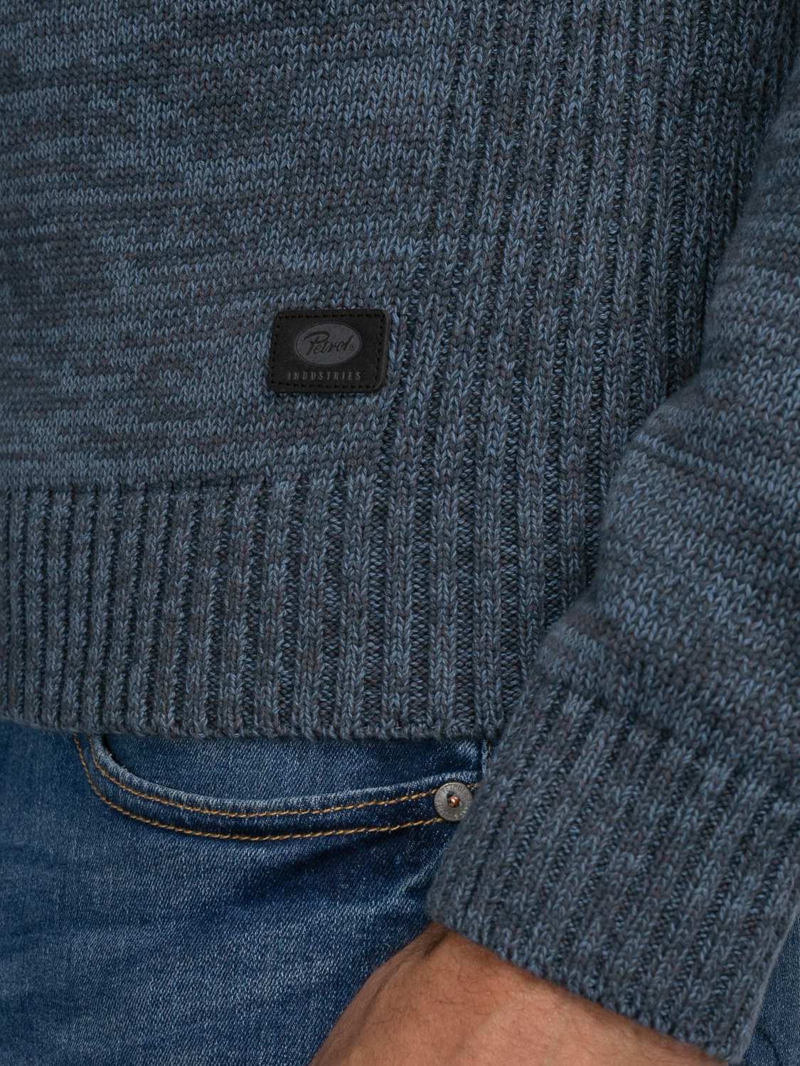 Petrol Trui Collar Blauw Petrol Trui Collar Blauw