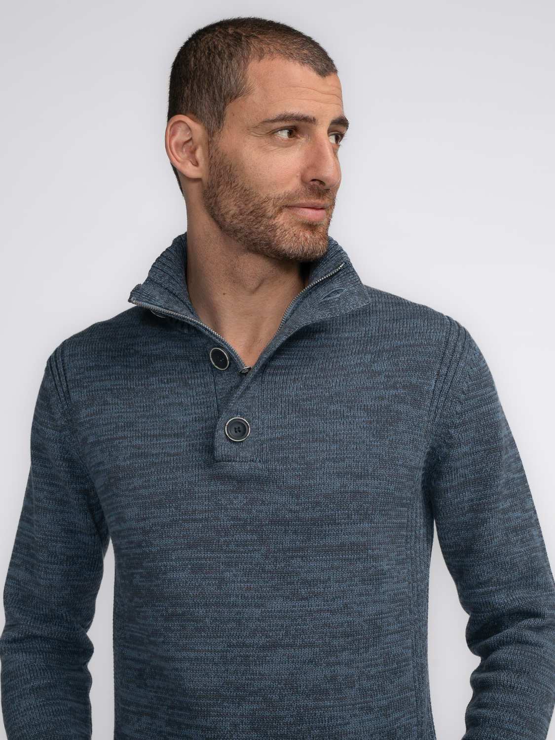 Petrol Trui Collar Blauw Petrol Trui Collar Blauw