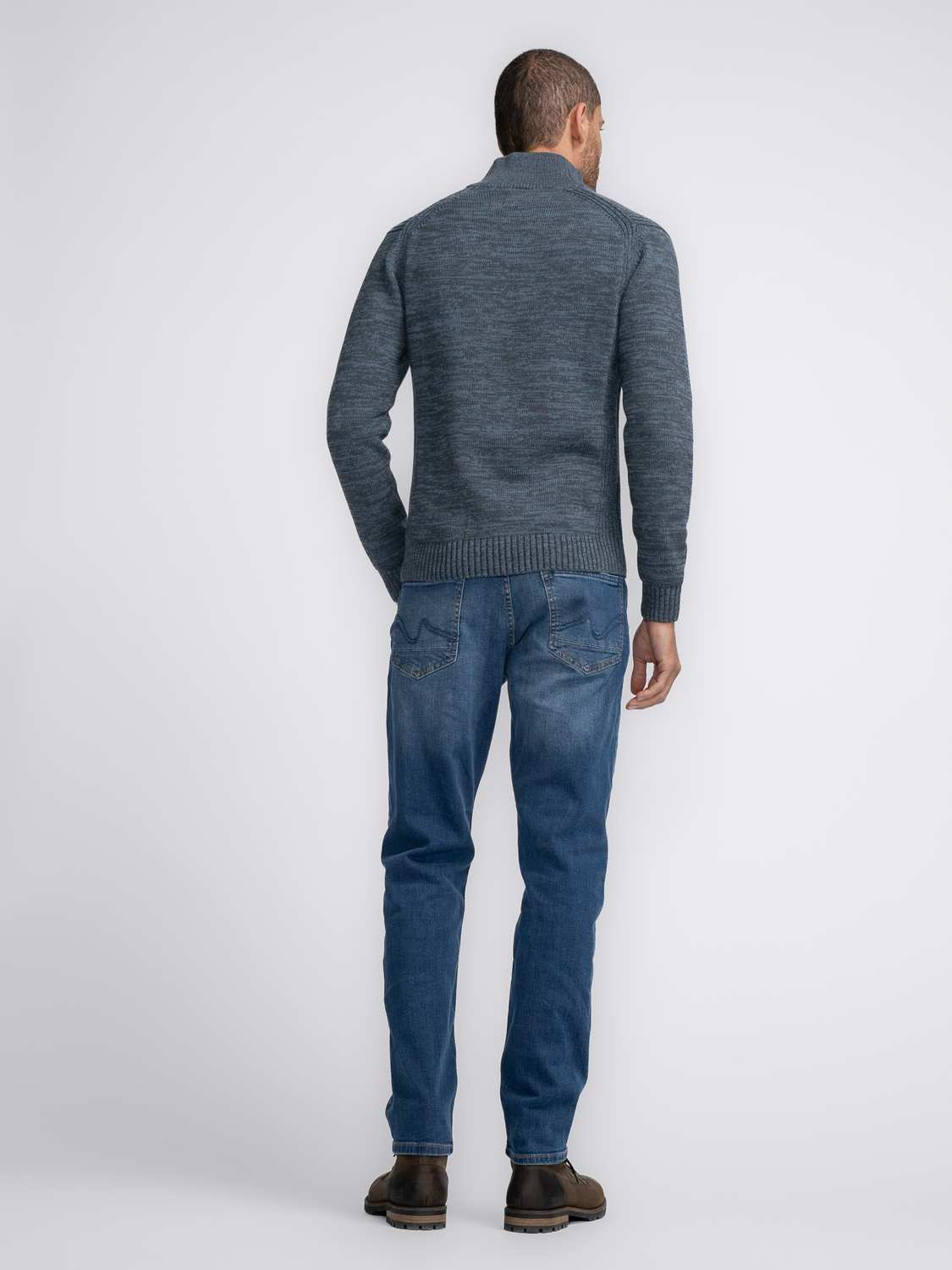 Petrol Trui Collar Blauw Petrol Trui Collar Blauw