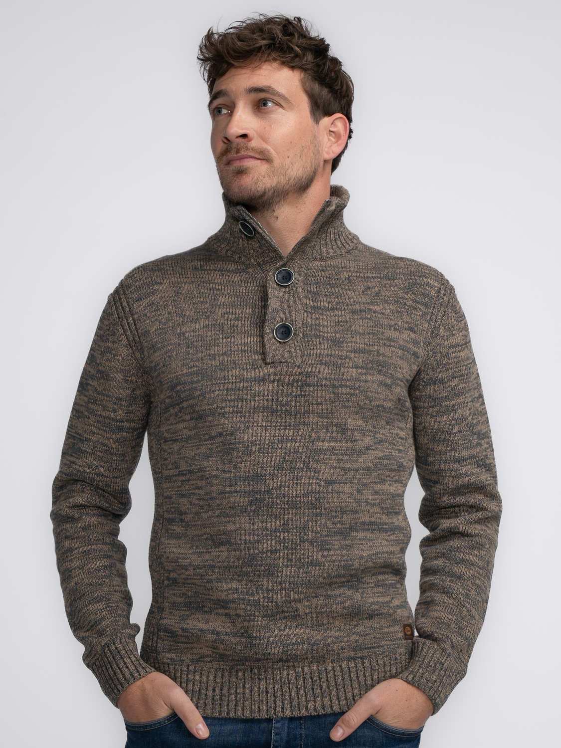 Petrol Trui Collar Bruin Petrol Trui Collar Bruin