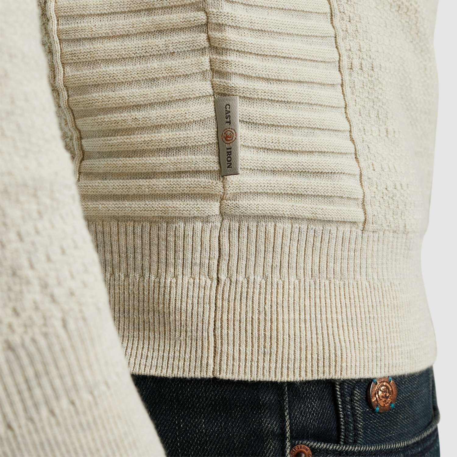 Cast Iron Trui Heather Grijs Cast Iron Trui Heather Grijs