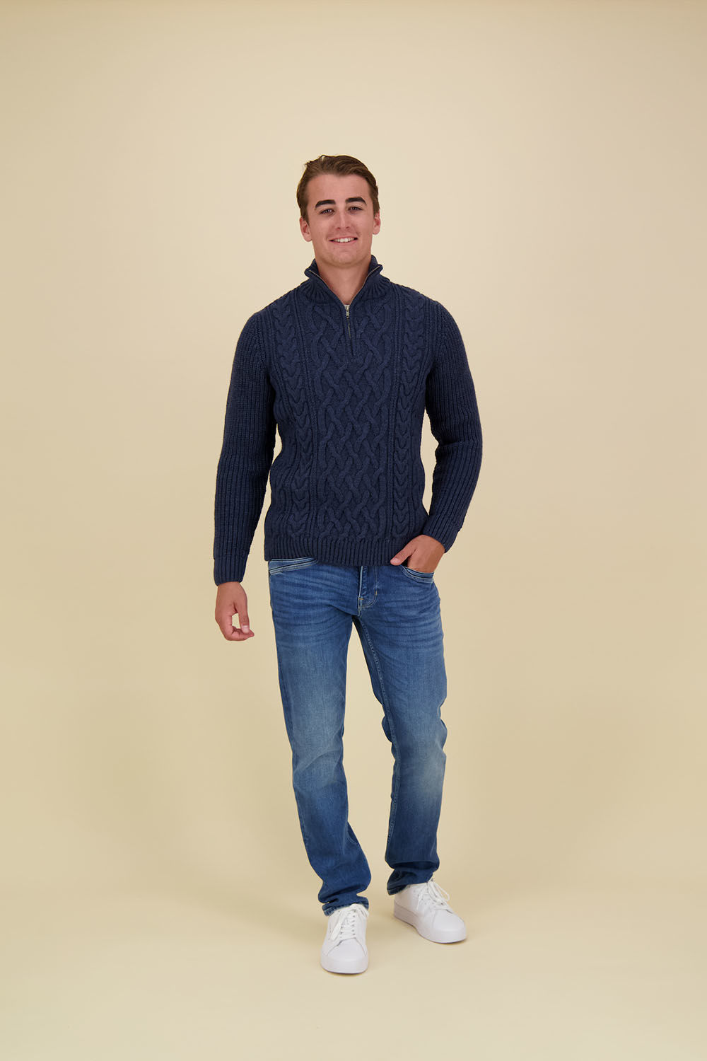 Superdry Trui Jacob Cable Blauw Superdry Trui Jacob Cable Blauw