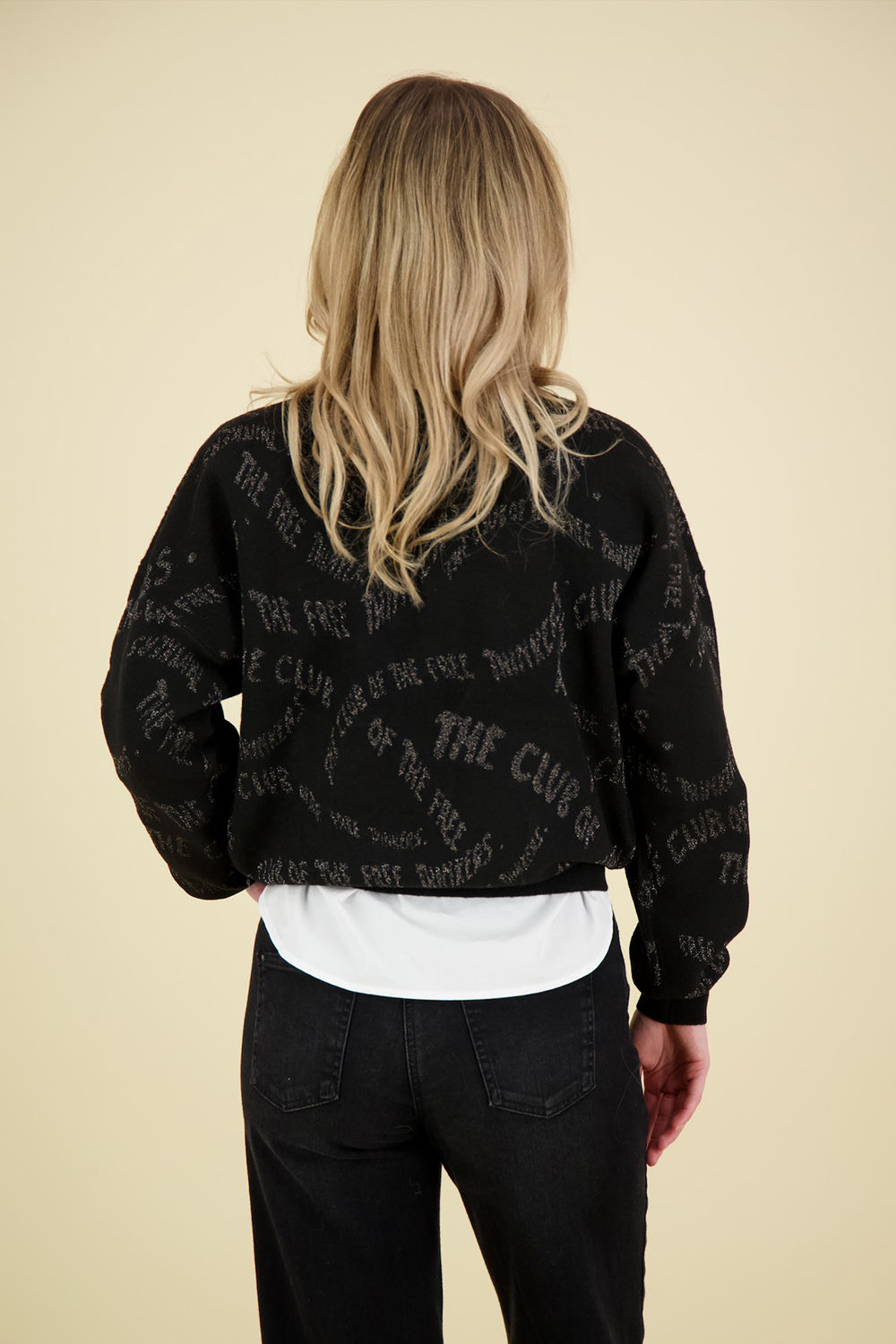 Scotch & Soda Trui Jacquard Relaxed Zwart Scotch & Soda Trui Jacquard Relaxed Zwart