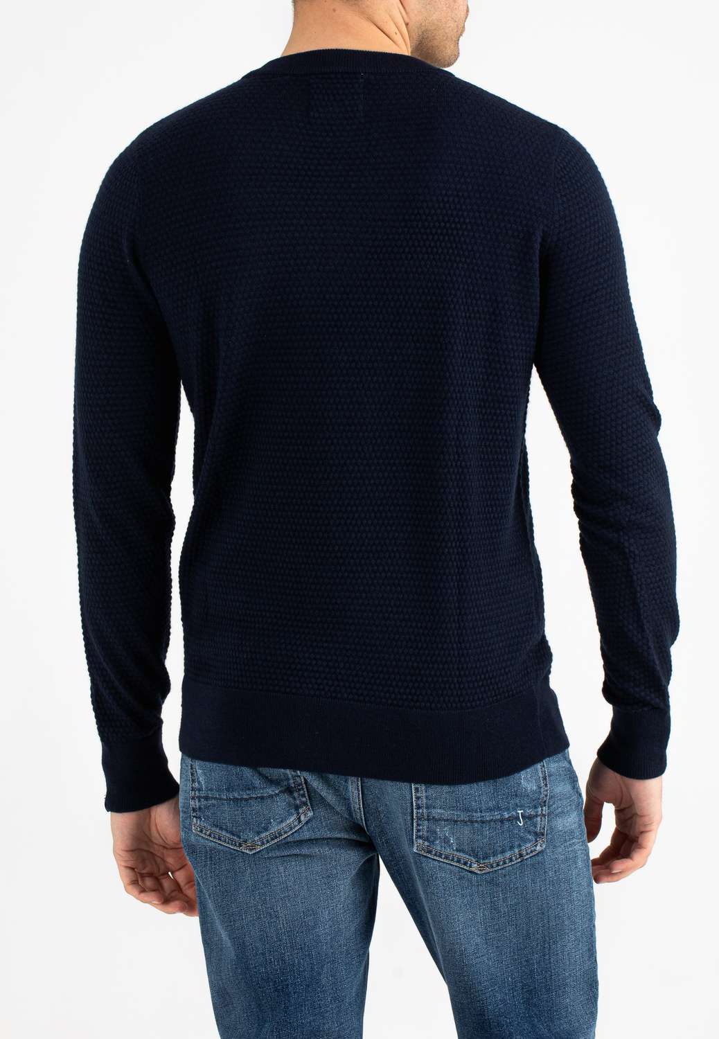 Butcher Of Blue Trui Structure Crew Donkerblauw Butcher Of Blue Trui Structure Crew Donkerblauw