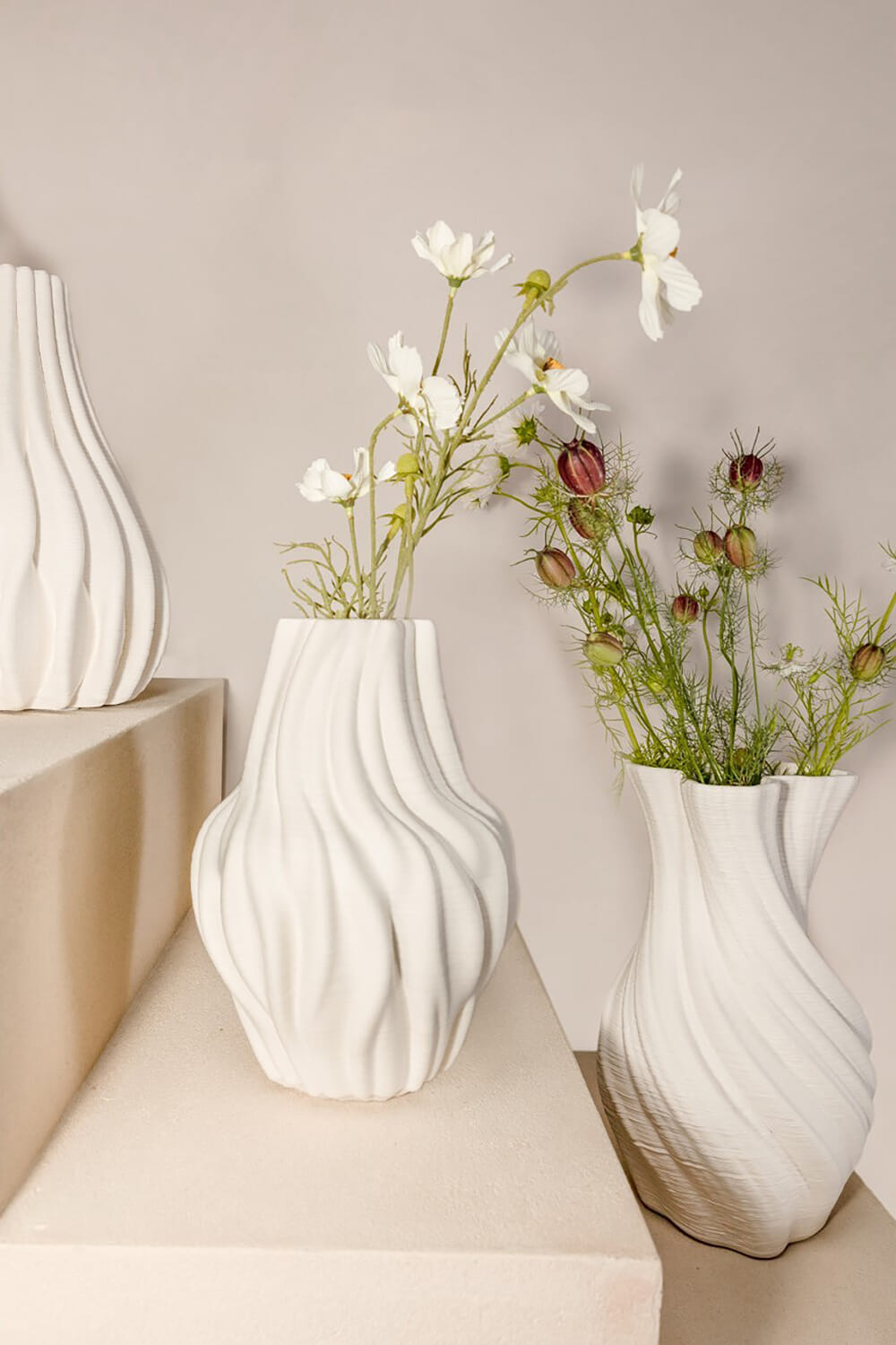 Bomont Collection Vaas Atlantis Aqua Wit Bomont Collection Vaas Atlantis Aqua Wit