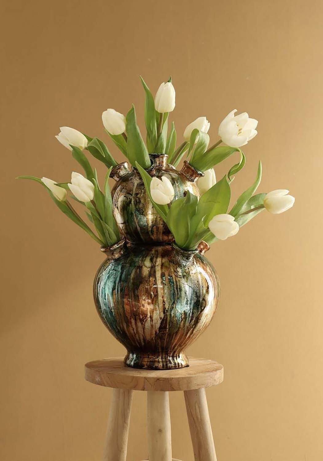 Bomont Collection Vaas Dazzle Tulip  Blauw Bomont Collection Vaas Dazzle Tulip  Blauw