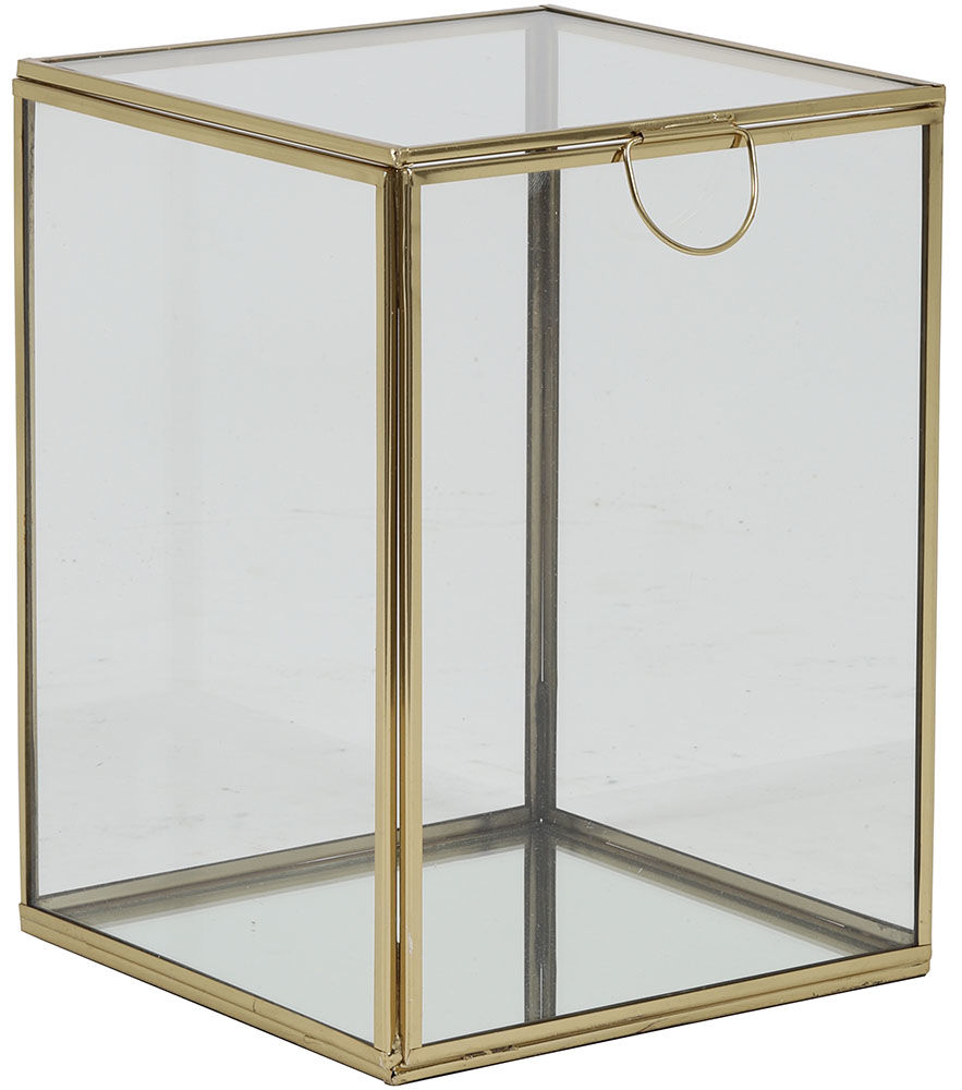 Deco box MIRINA 16x16x21cm goud-spiegel Goud  Deco box MIRINA 16x16x21cm goud-spiegel Goud