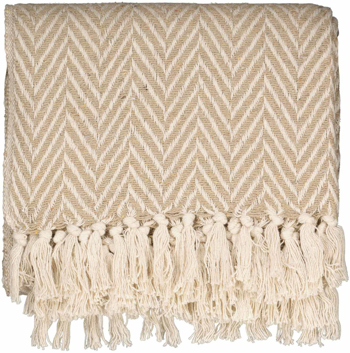 Plaid, Henri-Beige/Natur, 130x180 cm Beige  Plaid, Henri-Beige/Natur, 130x180 cm Beige