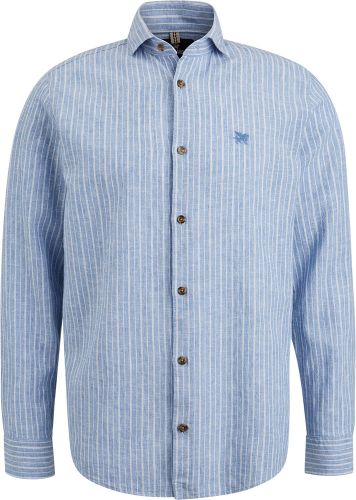 Vanguard Long Sleeve Shirt Linen Cotton Ble Blauw