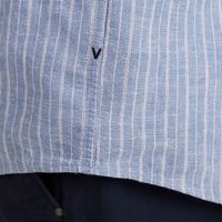 Long Sleeve Shirt Linen Cotton Ble Blauw