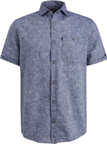 Vanguard Short Sleeve Shirt Linen Cotton Bl Blauw