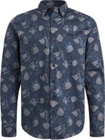 Long Sleeve Shirt Print on fine po Blauw