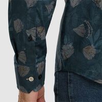 Long Sleeve Shirt Print on fine po Blauw