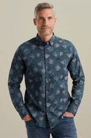 Long Sleeve Shirt Print on fine po Blauw