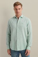 Long Sleeve Shirt Linen Cotton ble Groen