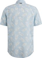 Short Sleeve Shirt Printed Tencel Blauw
