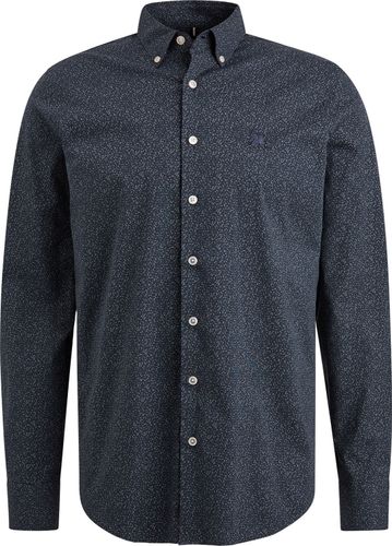 Vanguard Long Sleeve Shirt Print on poplin Blauw
