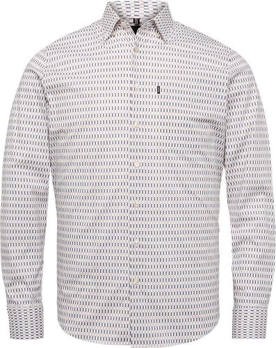 Vanguard Long Sleeve Shirt Print on poplin Wit
