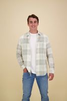 Long Sleeve Shirt Linen Cotton ble Wit