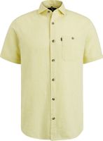 Short Sleeve Shirt Linen Cotton bl Geel