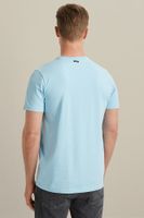 Crewneck cotton elastan jersey Blauw