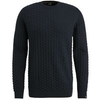 Crewneck cotton structure Blauw