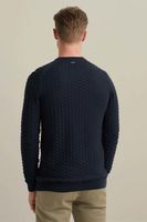 Crewneck cotton structure Blauw