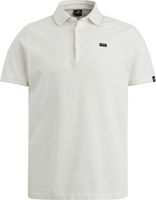Short sleeve polo pique waffle str Wit