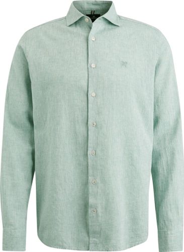 Vanguard Long Sleeve Shirt Linen Cotton ble Groen